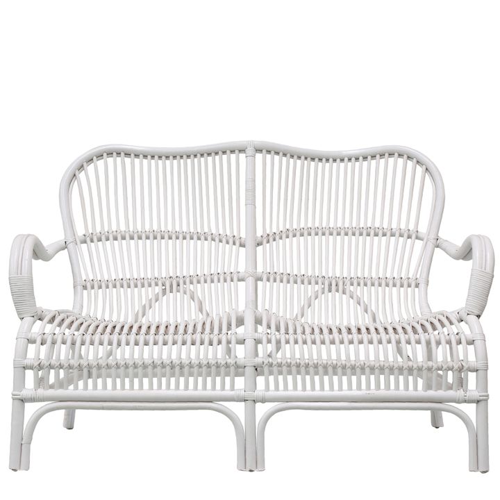 Seville Rattan Two Seater White -Outdoor Undercover