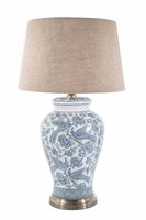 Aviary Ceramic Table Lamp Base Blue and White