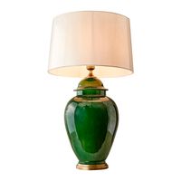 Fine Cotton Ceramic Table Lamp Base Emerald