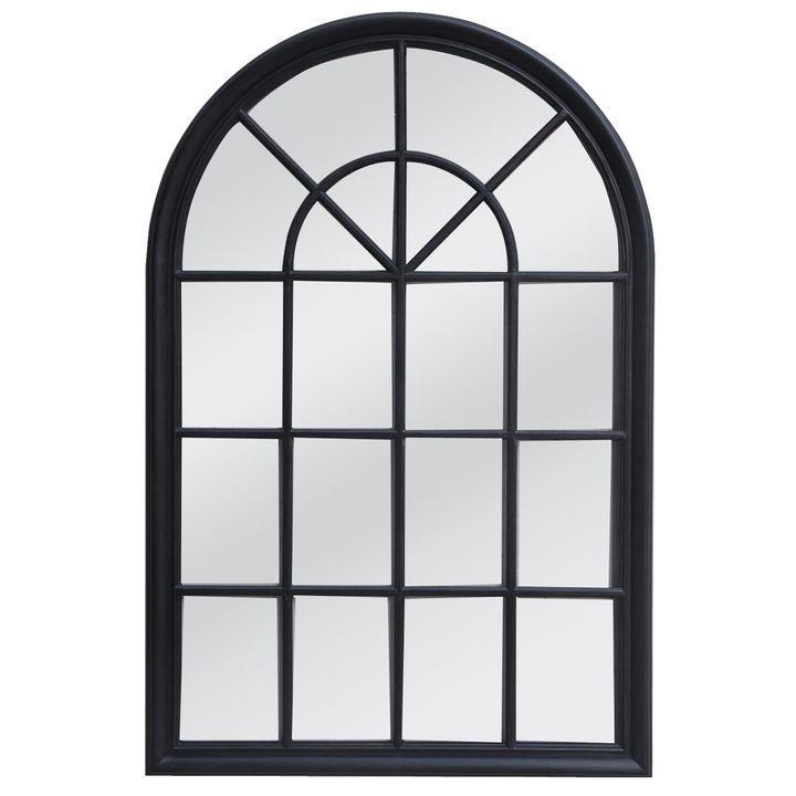 Hamptons Arched Mirror 1x1.5m Black