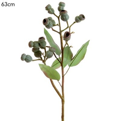 Eucalyptus Gumnut Spray 64cm Dark Green