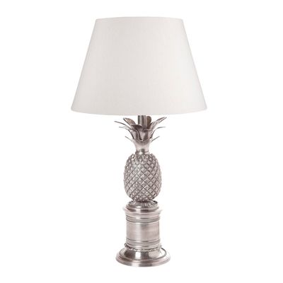 Bermuda Pineapple Table Lamp Base Antique Silver