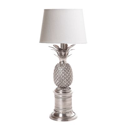 Bermuda Pineapple Table Lamp Base Antique Silver