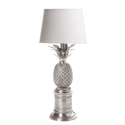 Bermuda Pineapple Table Lamp Base Antique Silver- Base Only