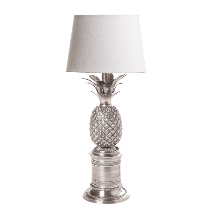 Bermuda Pineapple Table Lamp Base Antique Silver