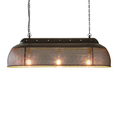 Riva Ceiling Pendant Long Matt Black and Gold