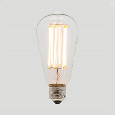 ST64 Long LED Filament - Clear Glass - 6W E27 2200k