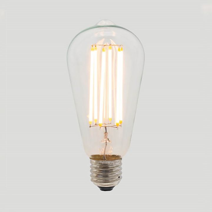 ST64 Long LED Filament - Clear Glass - 8W E27 3000k