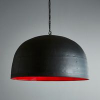 Noir Ceiling Pendant Large Black with Red Interior