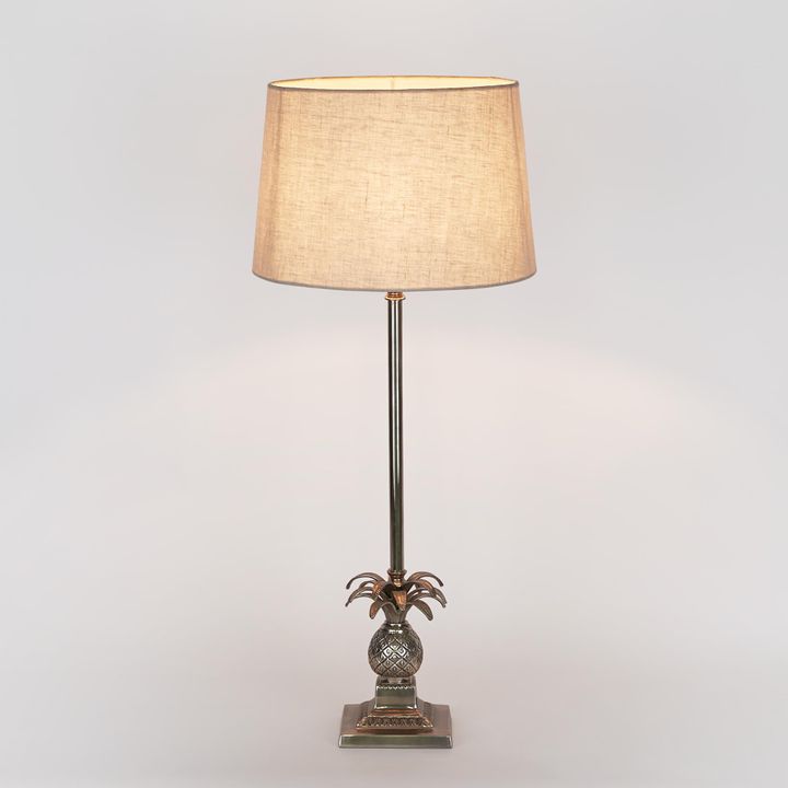 Caribbean Pineapple Table Lamp Base Antique Silver