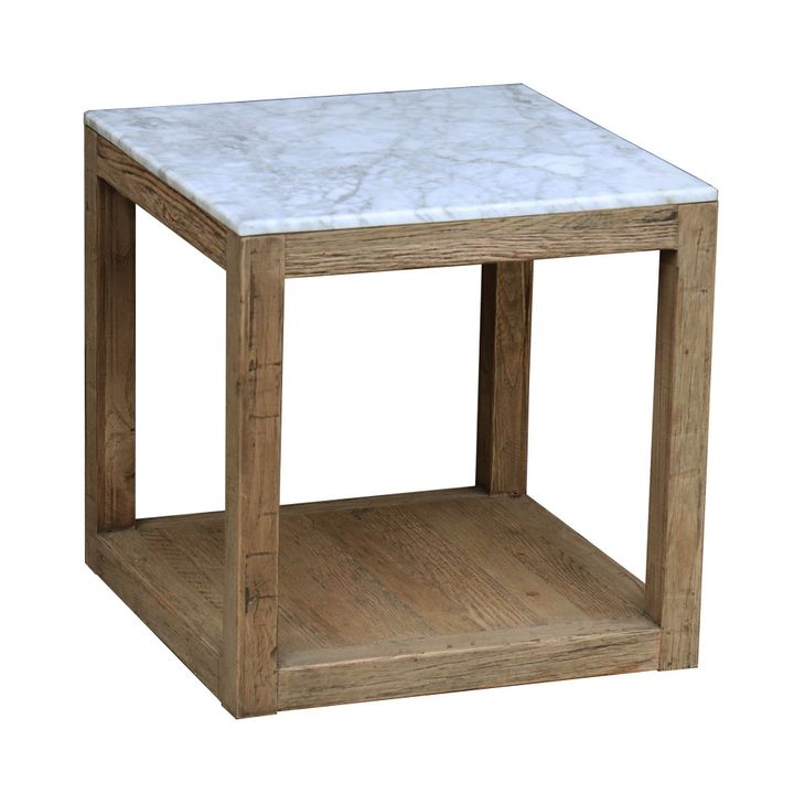 Denver Marble Side Table White