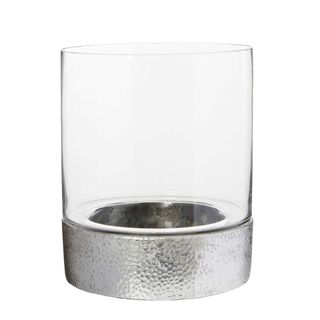 Glass Candle Holder Large Grey