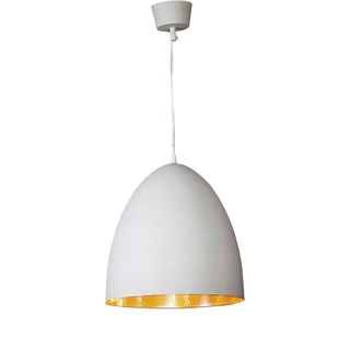 Egg Ceiling Pendant White and Silver