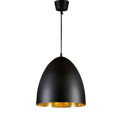 Egg Ceiling Pendant Black and Brass