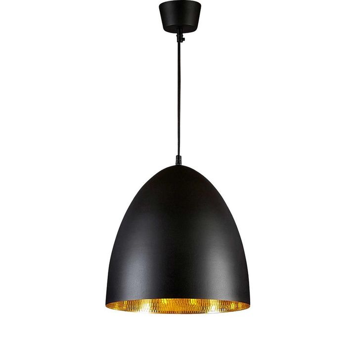 Egg Ceiling Pendant Black and Brass
