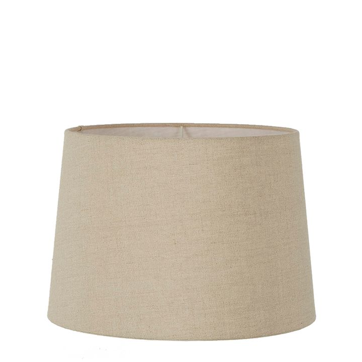 Linen Drum Lamp Shade Large Dark Natural