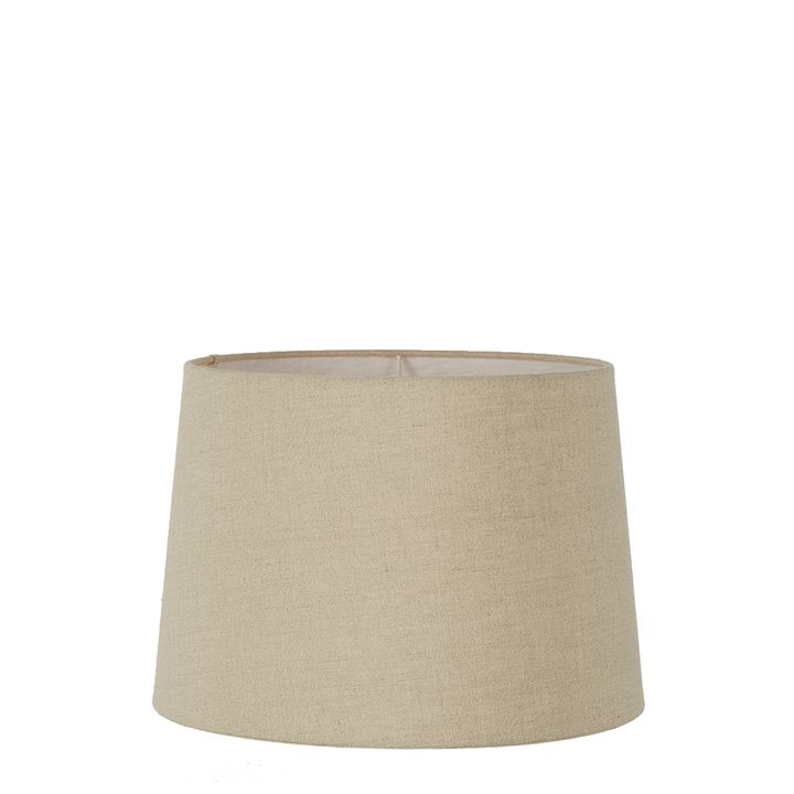 Linen Drum Lamp Shade Small Dark Natural Linen