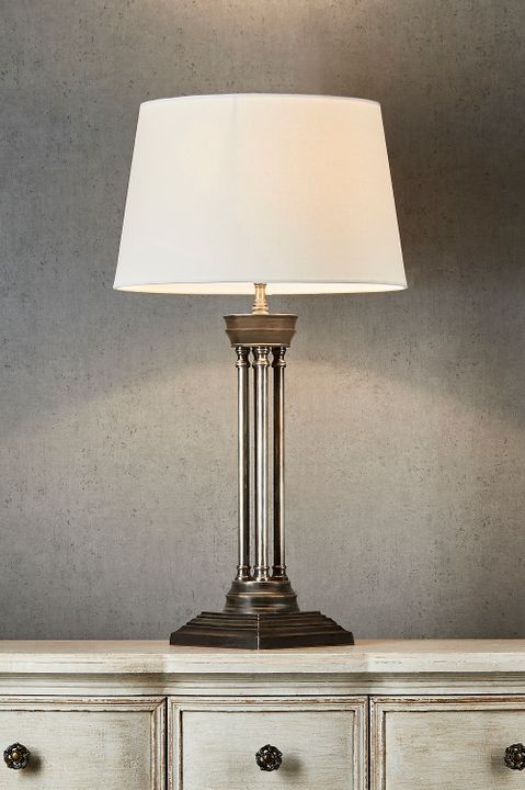 Hudson Table Lamp Base Antique Silver