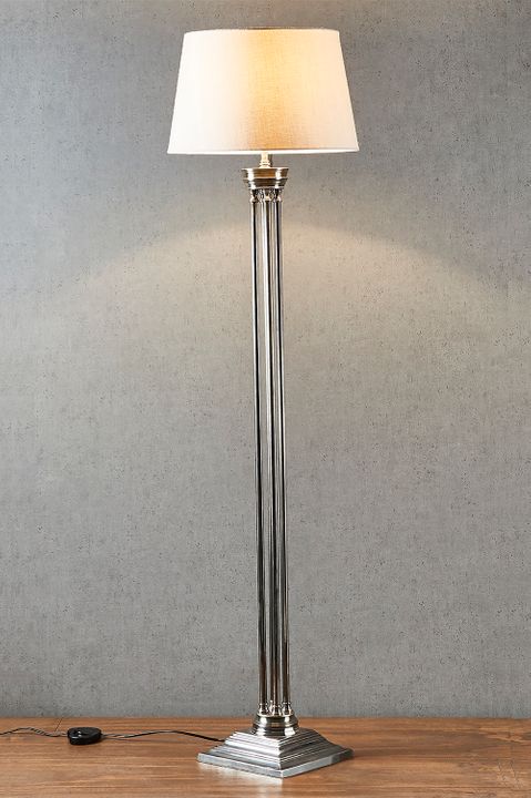 Hudson Floor Lamp Base Antique Silver