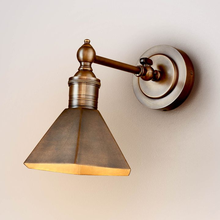Mayfair Wall Light with Metal Shade Antique Brass