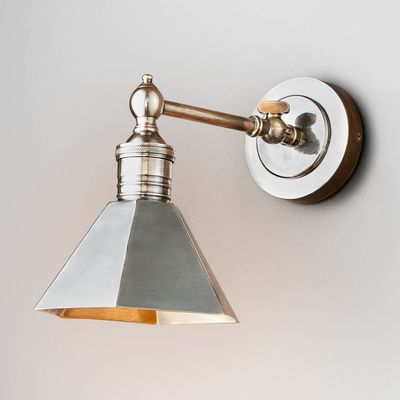 Mayfair Wall Light with Metal Shade Antique Silver