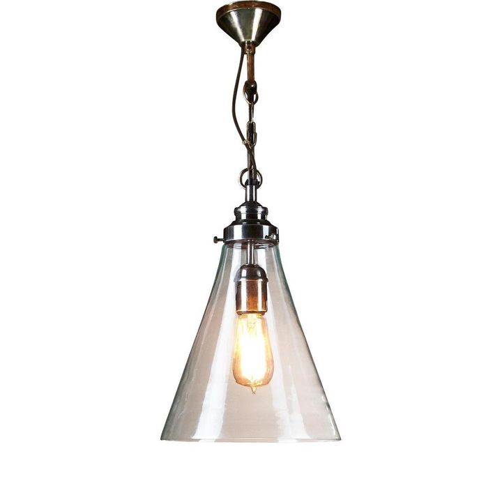 Gadsden Ceiling Pendant Small Silver with Clear Glass