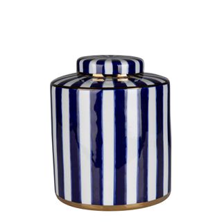 Paris Stripe Jar Large Blue