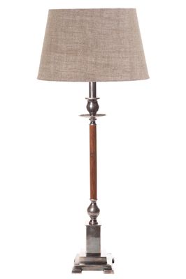 Canterbury Table Lamp Base Antique Silver Brown