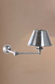 Portland Wall Light with Metal Shade Antique Silver