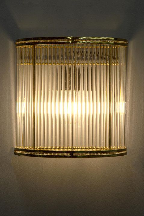 Verre Half Round Wall Light Brass