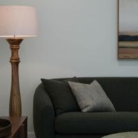 Candela Large - Dark Natural - Turned Wood Candlestick Floor Lamp