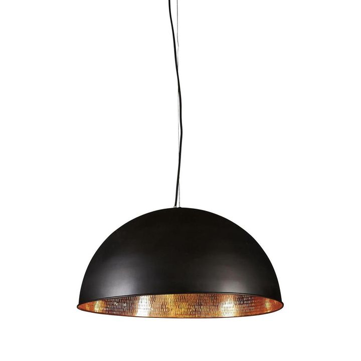 Alfresco Dome Ceiling Pendant Lamp Black and Copper