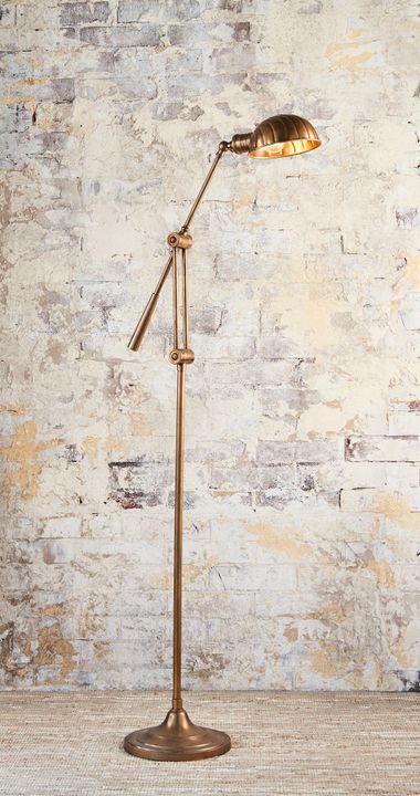 Calais Floor Lamp Antique Brass