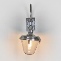 Savoy Outdoor Wall Light with Glass Shade Antique Silver