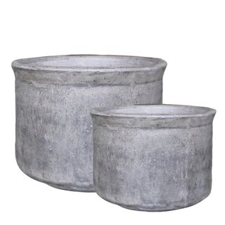 Verge Planters Curved Top Set of 2 Grey