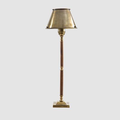 Nantucket Table Lamp Antique Brass and Dark Wood