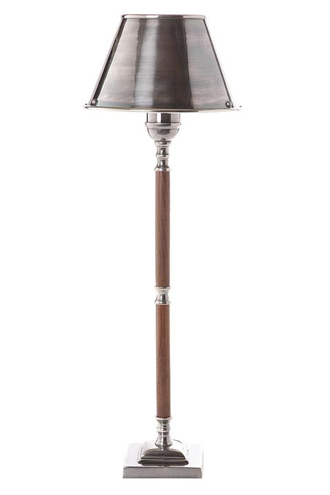 Nantucket Table Lamp Antique Silver and Dark Wood