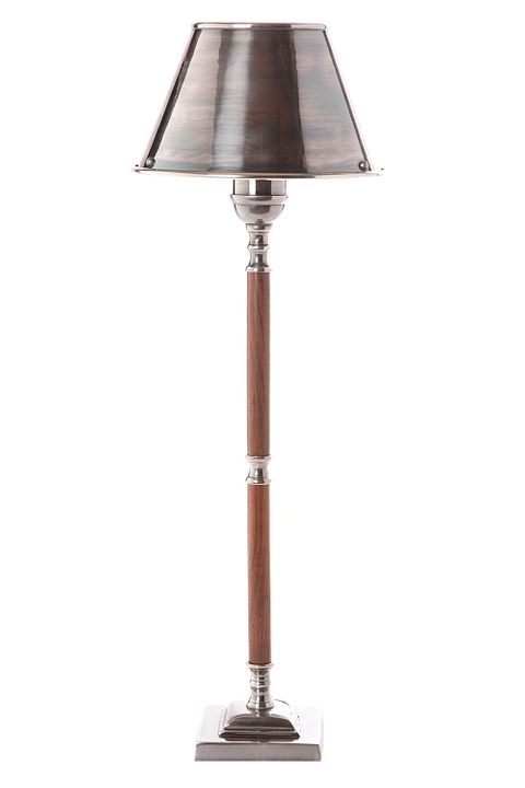 Nantucket Table Lamp Antique Silver and Dark Wood