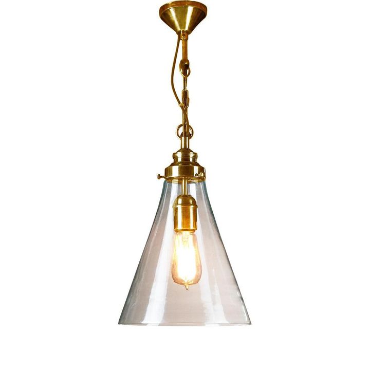 Gadsden Ceiling Pendant Small Brass with Clear Glass