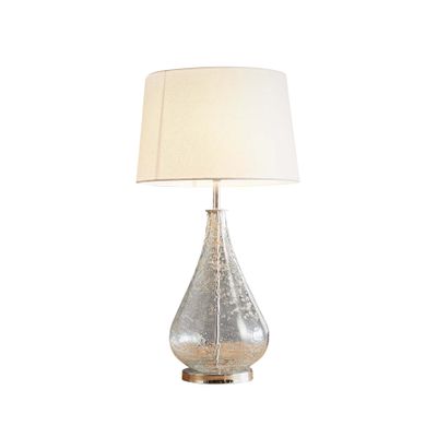 Lustre Teardrop Table - Clear - Stone Effect Glass Teardrop Table Lamp