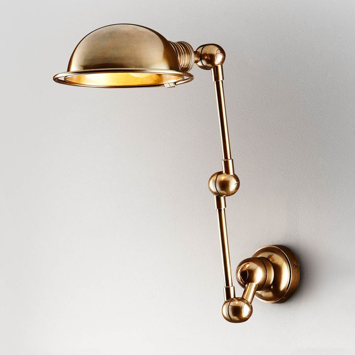 Lincoln Wall Light with Metal Shade Brass