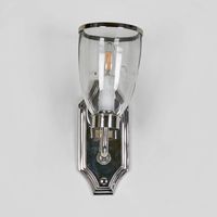 Westbrook Wall Light with Glass Shade Shiny Nickel