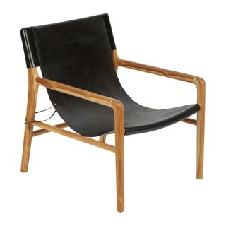 Ayun Leather Chair Black Natural