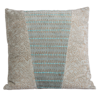 Dhuri Velvet Cushion Grey & Blue