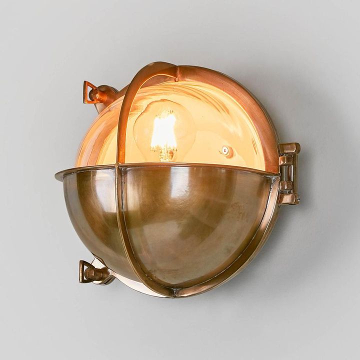 Vienna Outdoor Wall Light in Antique Brass