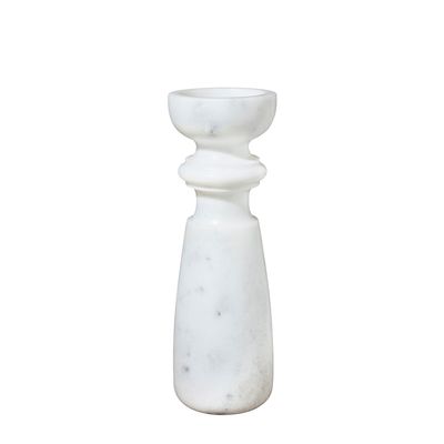 Jasmine Marble Candle Stick Medium White