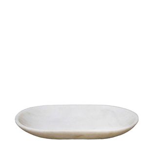 Jasmine Marble Oval Bowl Medium White