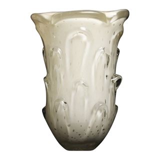 Petal Art Glass Vase Tall Silk Cream
