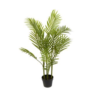 Mini Palm Tree Real Touch 4 Branches 15 Leaves in Pot 1m