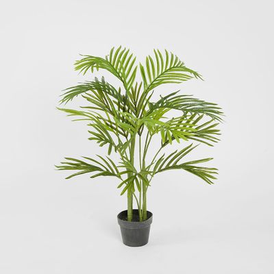 Mini Palm Tree Real Touch 4 Branches 15 Leaves in Pot 1m